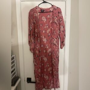 Pink floral kimono